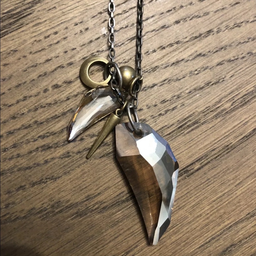 Free People Crystal Claw Spike Pendant Necklace